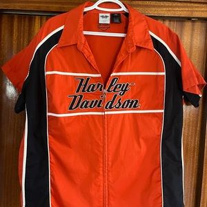 Authentic Harley Davidson zip front shirt